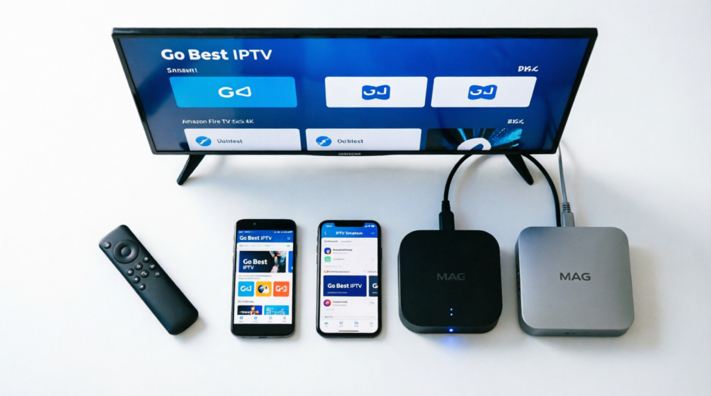 Go Best IPTV compatible devices — works on Firestick, Smart TV, Android, iOS and more
